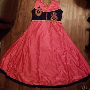 🔥NWOT Coral & Navy Indian Paki Anarkali🔥